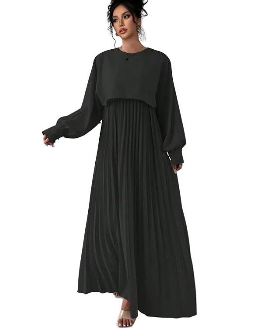 Diya Agarwal - LITZO Women's Solid Pleated Maxi Dress